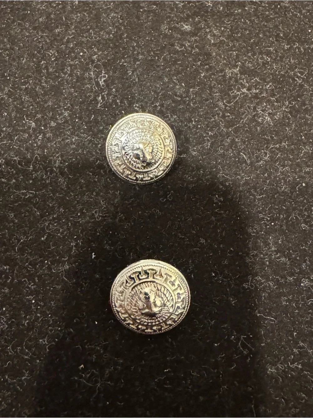 Versace Silver Medusa Button Set of 2, 12.5mm diameter